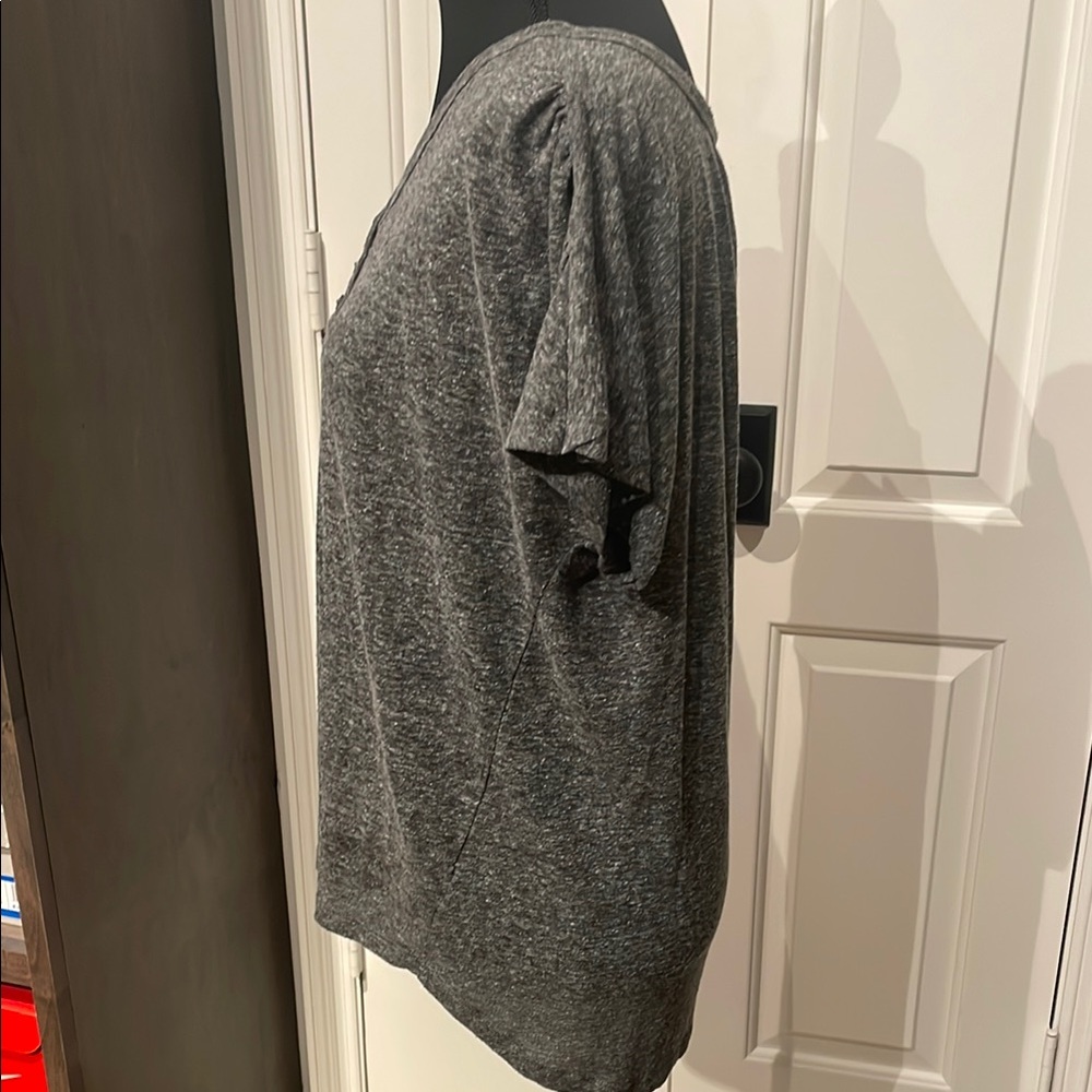 Old Navy Gray Button Down Relaxed Top (B) - Picture 3 of 5